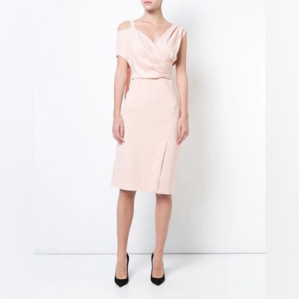 NWOT Altuzarra MADON ASYMMETRICAL SLEEVE DRESS IN PASTEL PINK 34